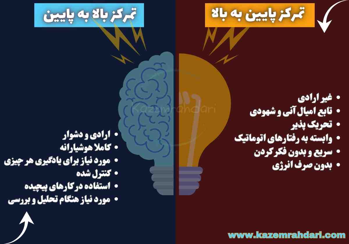 تمرکز بالا به پایین و تمرکز پایین به بالا